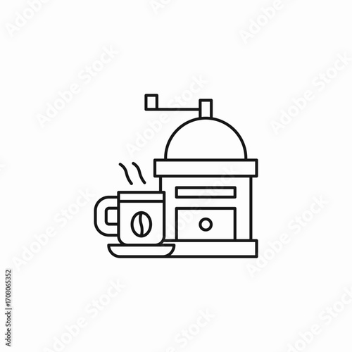 coffee grinder cup icon sign vector