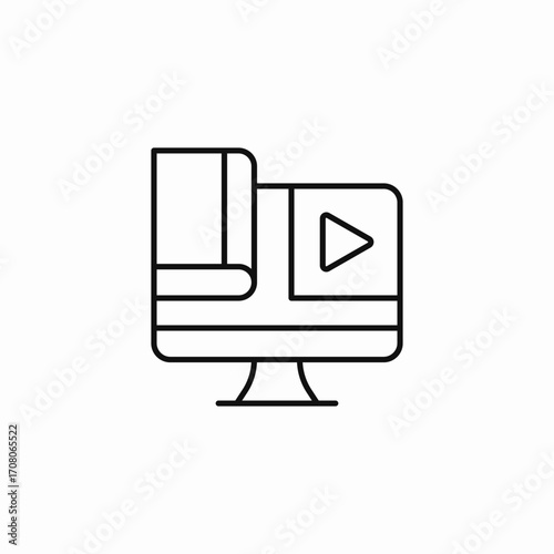 computer video course icon sign vector