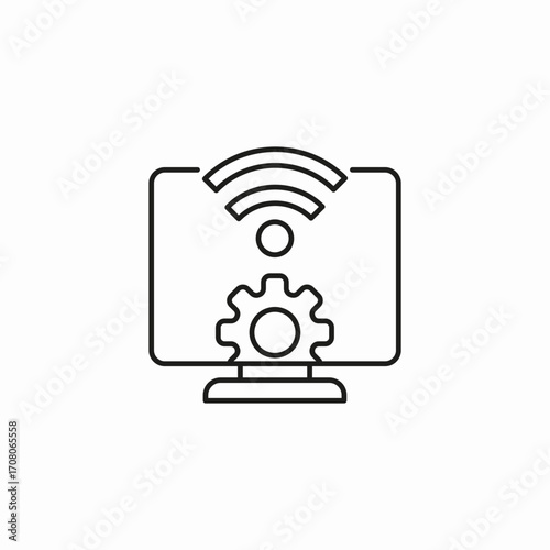 computer wifi settings icon sign vector