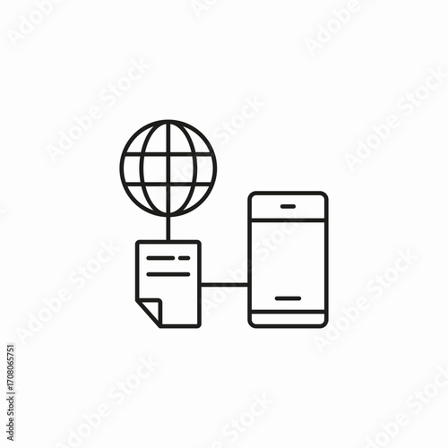 global document mobile icon sign vector