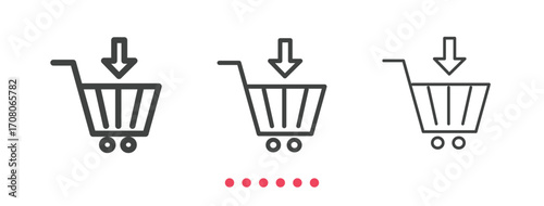 Add to cart icon. Thin line icon vector