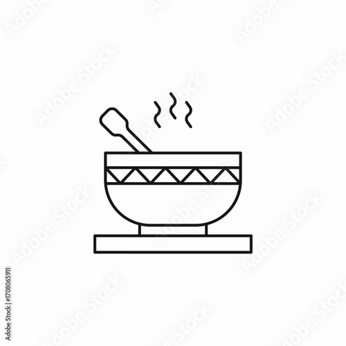 hot food bowl icon sign vector