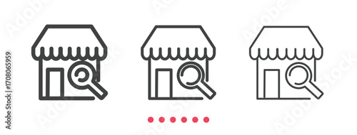 Find a store icon. Thin line icon vector