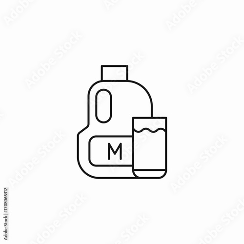 milk gallon glass icon sign vector