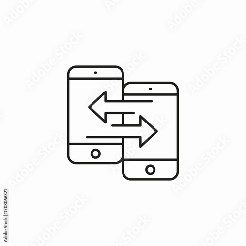 mobile data transfer icon sign vector