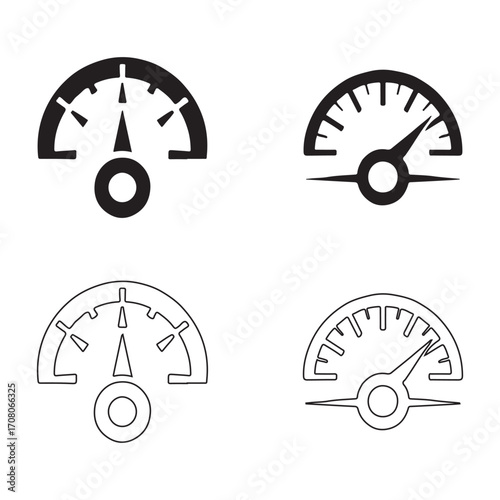 Collection of angle gauge solid tool icons