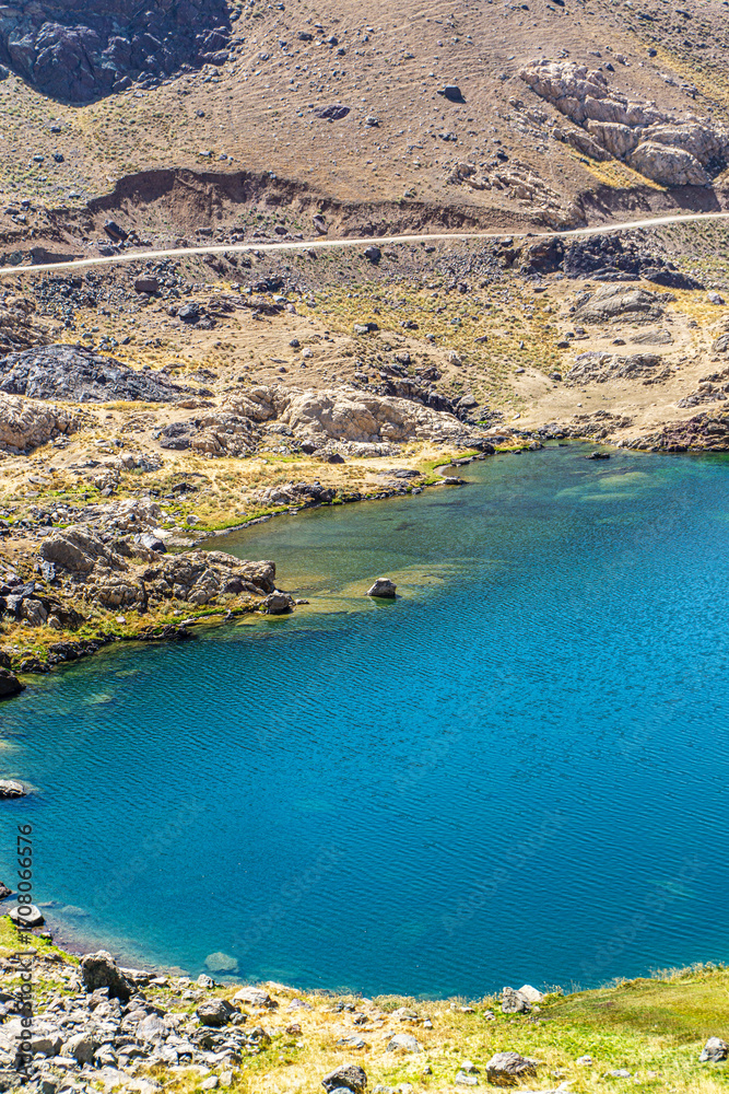 Obraz premium The scenic views of glacial Sat lakes, located on Cilo Mountains, which has an altitude of 3,500 meters, would become a new tourist attraction for nature lovers across the world in Hakkari, Turkey