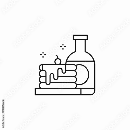 pancakes syrup bottle icon sign vector