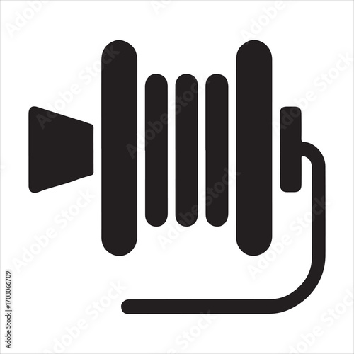 Chalk line reel construction solid icon