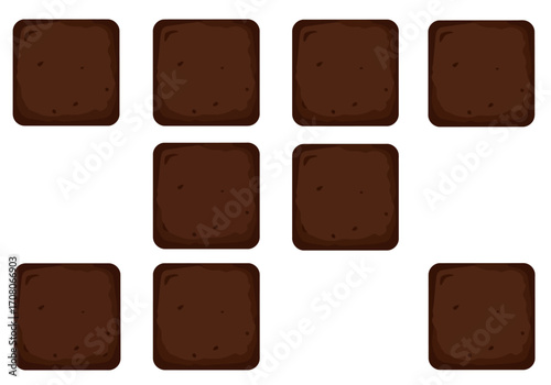 Delicious Chocolate Brownies Arranged on a White Background 1.