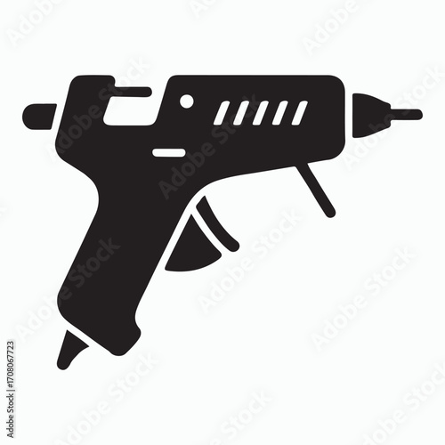 Compact glue gun solid design symbol