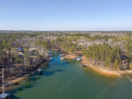 Wallpaper Mural Aerial landscape Clarks Hill Lake in winter after Hurricane Helene in Appling Augusta Georgia Torontodigital.ca