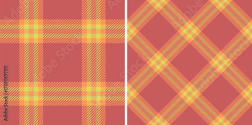 Vector texture textile of pattern check seamless with a plaid fabric tartan background. Set in kids colors for creative packaging design.