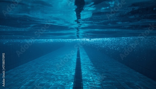 Glowing Swimming Lane Underwater Scene
