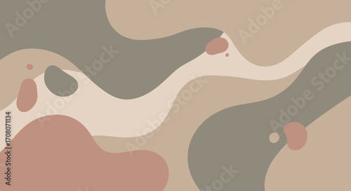 Abstract flowing organic shapes in a neutral color palette, perfect for minimalist backgrounds and modern design concepts