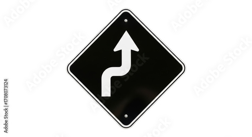 Free Download Isolated road sign with arrow showing curvy direction, warning of bend in the road ahead - GFXLoad