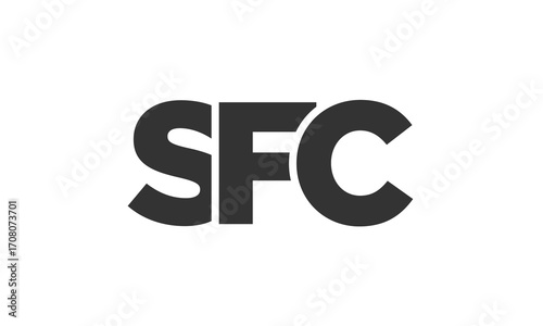 SFC logo design template with strong and modern bold text. Initial based vector logotype featuring simple and minimal typography. Trendy company identity.