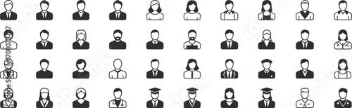Diverse Collection Of Human Profile Icons Representing Professions And Roles person avatar