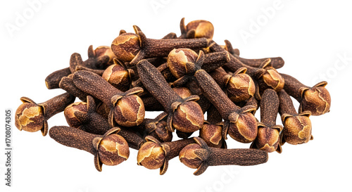 Foto Isolated cloves spice, popular aromatic condiment used to flavor dishes, season
