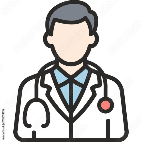 Doctor flat icon. Doctor icon suitable for web and mobile application