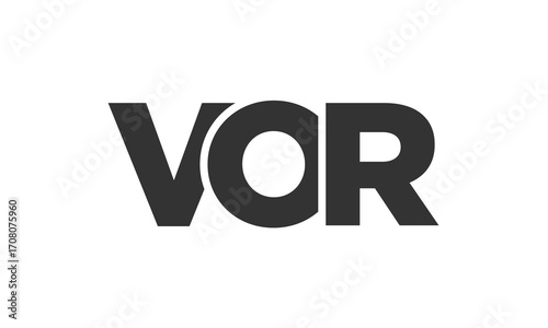 VOR logo design template with strong and modern bold text. Initial based vector logotype featuring simple and minimal typography. Trendy company identity.