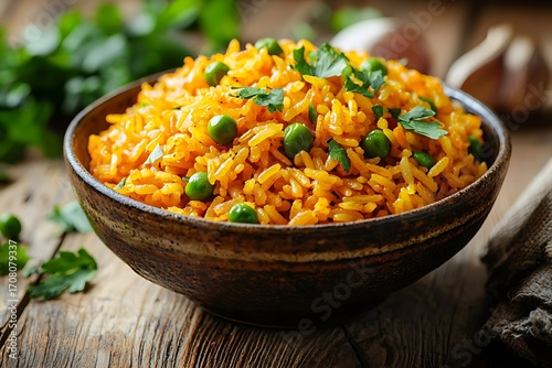 Wallpaper Mural Delicious yellow rice and peas mix high resolution picture Torontodigital.ca