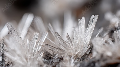 Scolecite crystal cluster showing acicular and prismatic habits