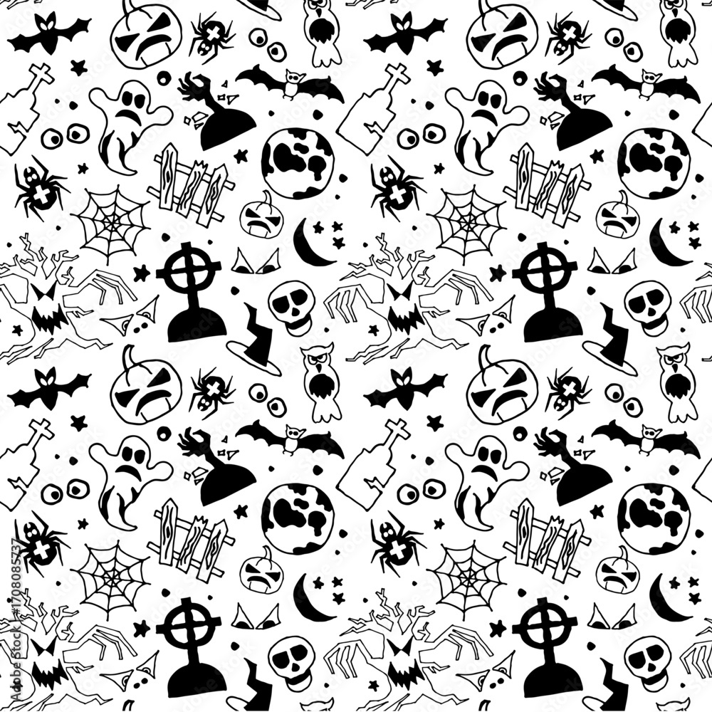 Obraz premium Halloween seamless pattern