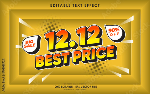 Editable 12 12 monthly best price sale text effect