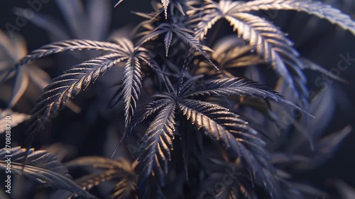 A close-up shot of a plant with dark-colored leaves, suitable for use in botanical or scientific contexts