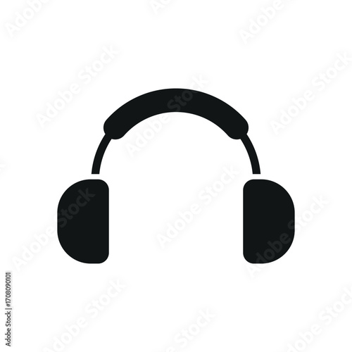 Ear protection icon in glyph for simple safety and workplace graphics.