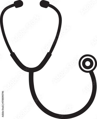 Black and White Stethoscope Illustration