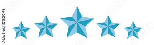 Five stars rate icon. Customer product rating review flat icon. Customer review with five stars. Service satisfaction, quality, rate vector illustration 