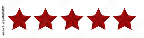Five stars rate icon. Customer product rating review flat icon. Customer review with five stars. Service satisfaction, quality, rate vector illustration 