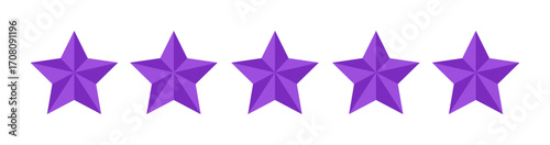 Five stars rate icon. Customer product rating review flat icon. Customer review with five stars. Service satisfaction, quality, rate vector illustration 