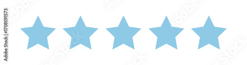Five stars rate icon. Customer product rating review flat icon. Customer review with five stars. Service satisfaction, quality, rate vector illustration 