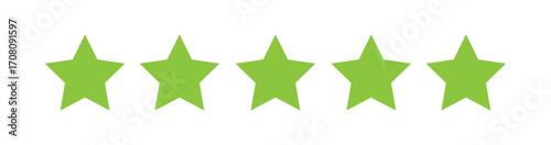 Five stars rate icon. Customer product rating review flat icon. Customer review with five stars. Service satisfaction, quality, rate vector illustration 