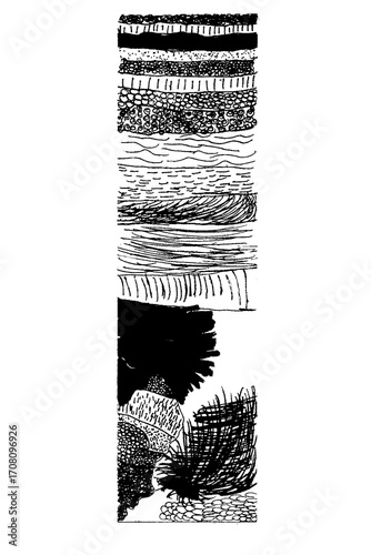 black and white paint brush strokes