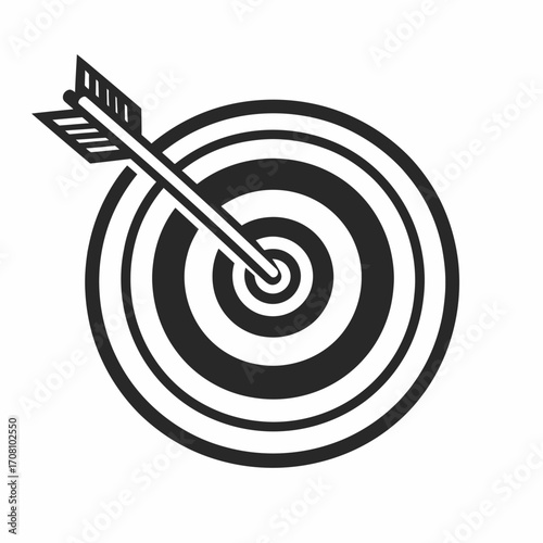 Arrow hitting the bullseye of a target, symbolizing accuracy and achievement.