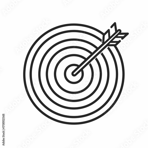 Arrow hitting the bullseye of a target, symbolizing success and accuracy.