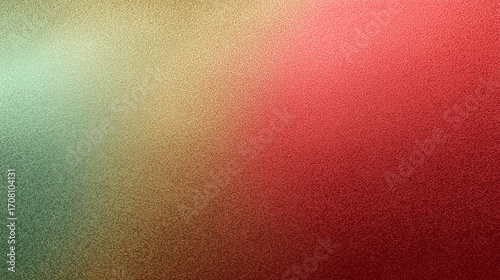 Soft gradient background with shimmering texture in red, green, and gold tones creating subtle and festive Christmas atmosphere with delicate and smooth appearance