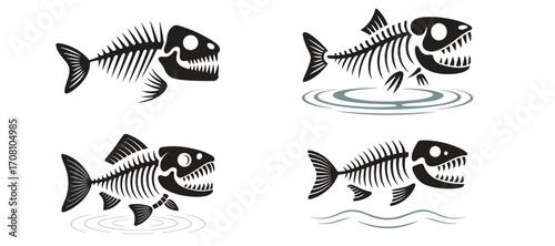 A fish skeleton pattern illustrates a set of black and white screws