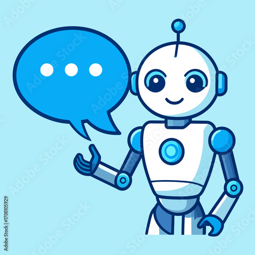 Friendly Robot Chatbot Assistance Service.