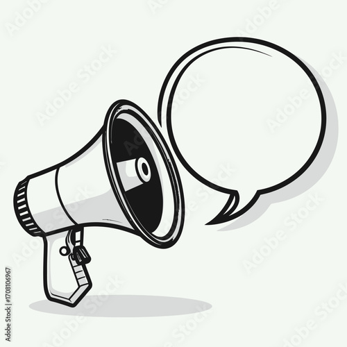 megaphone announcement loud speaker communication.