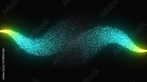 Abstract Glowing Colorful Particle Animation On a Transparent Background in 4K Resolution