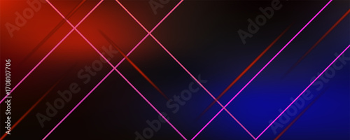 Abstract multi color neon lines moving effect banner pattern design