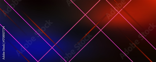 Abstract multi color neon lines moving effect banner pattern design