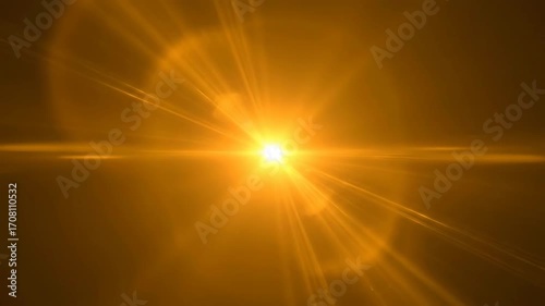 Abstract Radial Lens Flare with Soft Golden Light Rays Expanding Outwards light, shining, motion