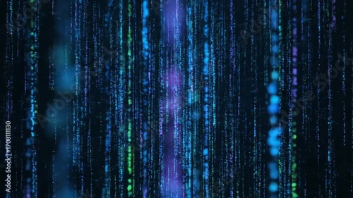 Abstract vertical data streams flow rapidly upwards, creating a complex and modern seamlessly looping video background modern, seamlessly looping video, website