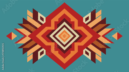 Colorful Geometric Southwestern Pattern with Diamond Shapes abstract background